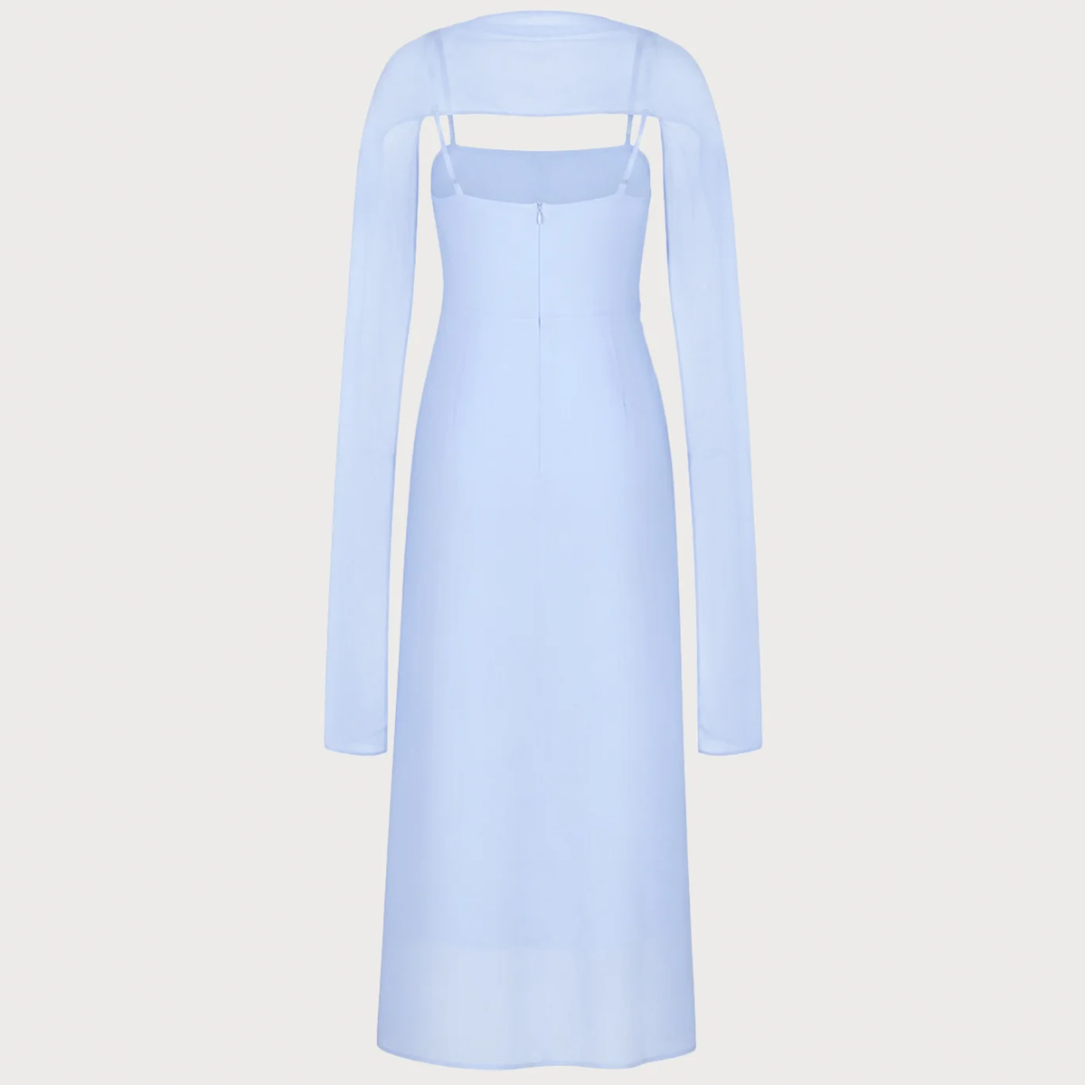 Cowl Neck Strap Chiffon Split Maxi Dress